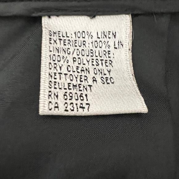 Talbots Irish Linen Straight Wrap Skirt Size 16 Black Button Closure 100% Linen - Picture 5 of 5